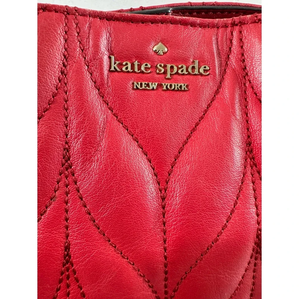 Kate Spade Shoulder Bag Women Medium Red Good Quilted Leather Briar Lane Emelyn